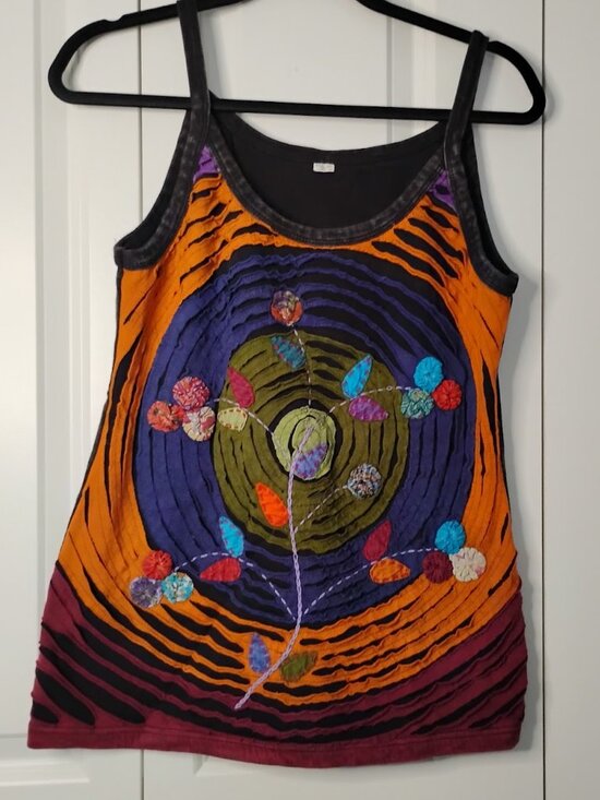 Unbranded Tops - Bundle of 2 Bohemian-Style Multi Women's 100% Cotton Sleeveless Tank Top Size XL
